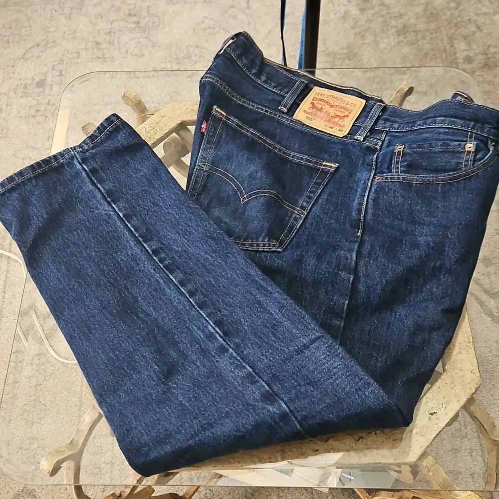 Men's Levis 505 Classic Blue Denim Jeans 38x30